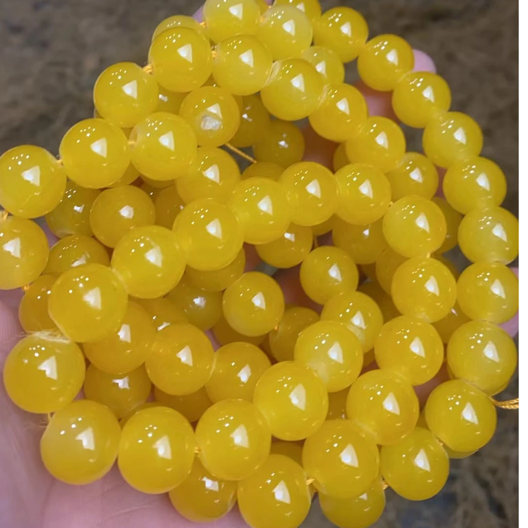 和田玉黄色108串（杰起臻选）