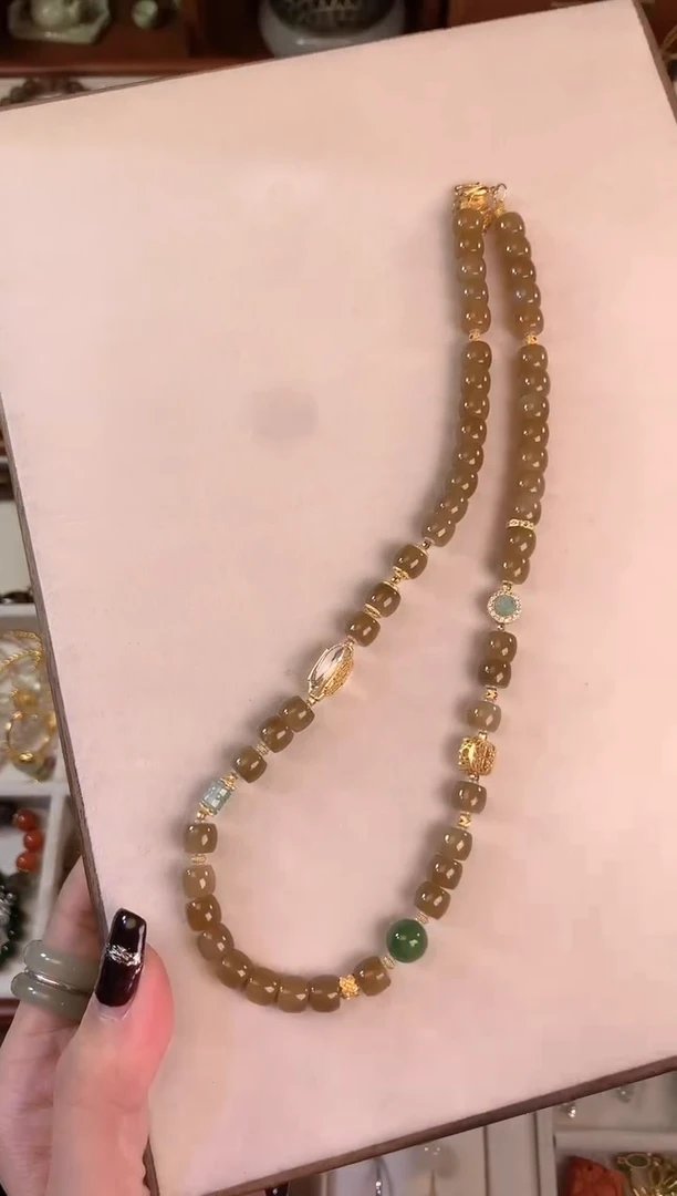 【闪购商品】和田玉（糖玉）手串未镶嵌糖玉老型珠项链