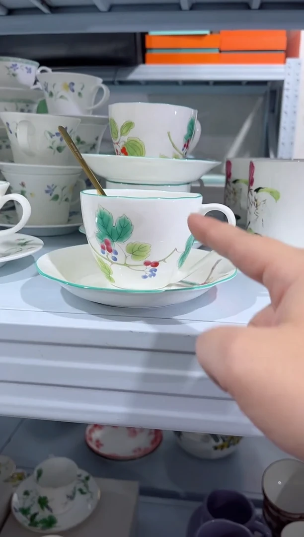 瓷片日用陶瓷（简装）咖啡杯一套送勺子