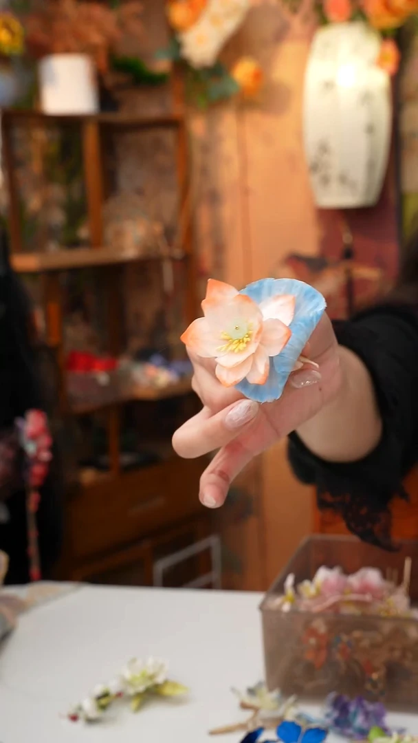 铜合金无锦簪阁非遗绒花