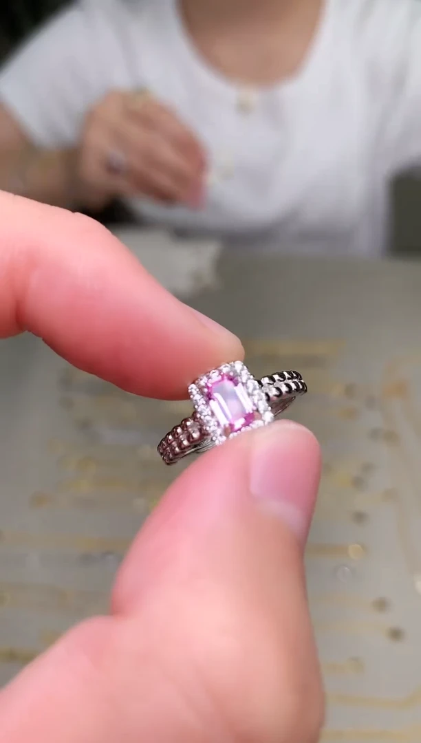 戒指蓝宝石银S925镶嵌戒指