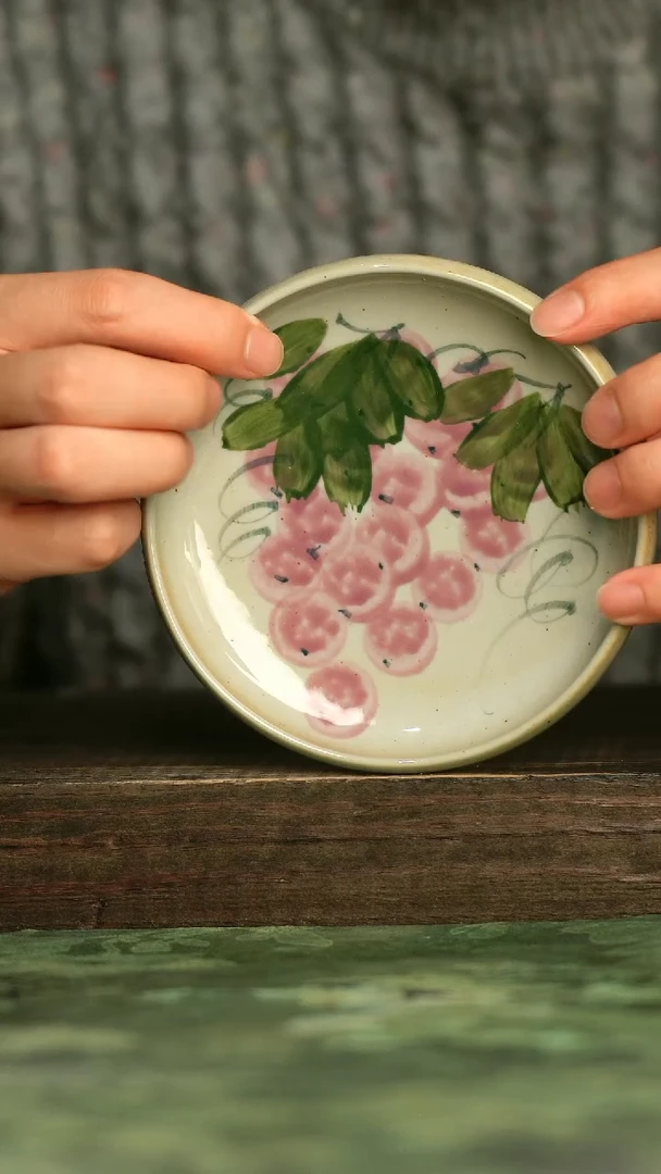 陶瓷青诗集手工手绘瓷器