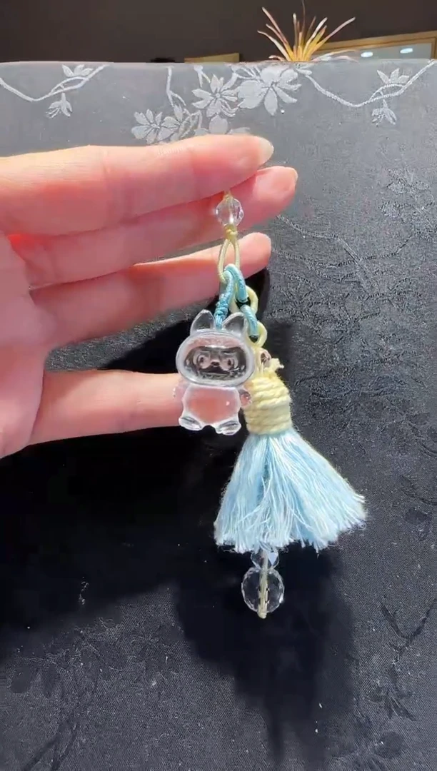 手机链未镶嵌水晶水晶拉布布手机链设计款蓝色