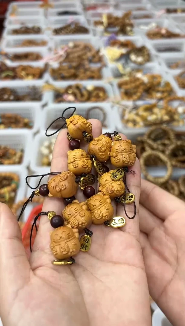 石楠木吊坠木作招米猫 吊坠