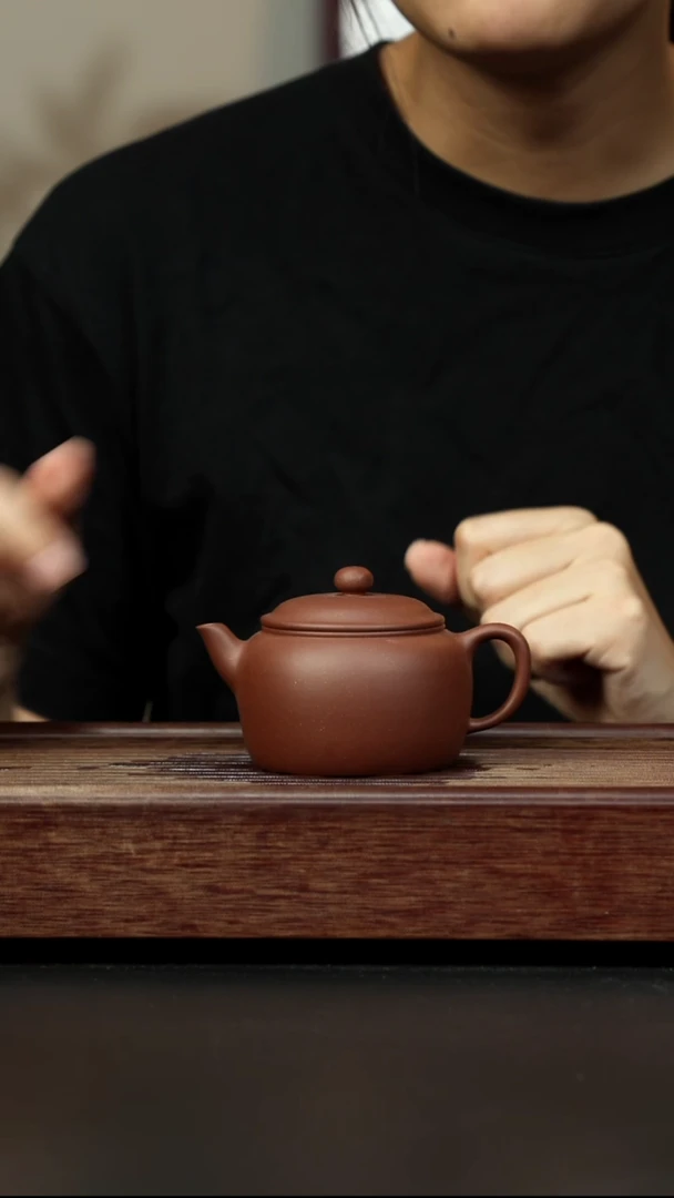 紫砂茶壶底槽清 宽口宫灯全手