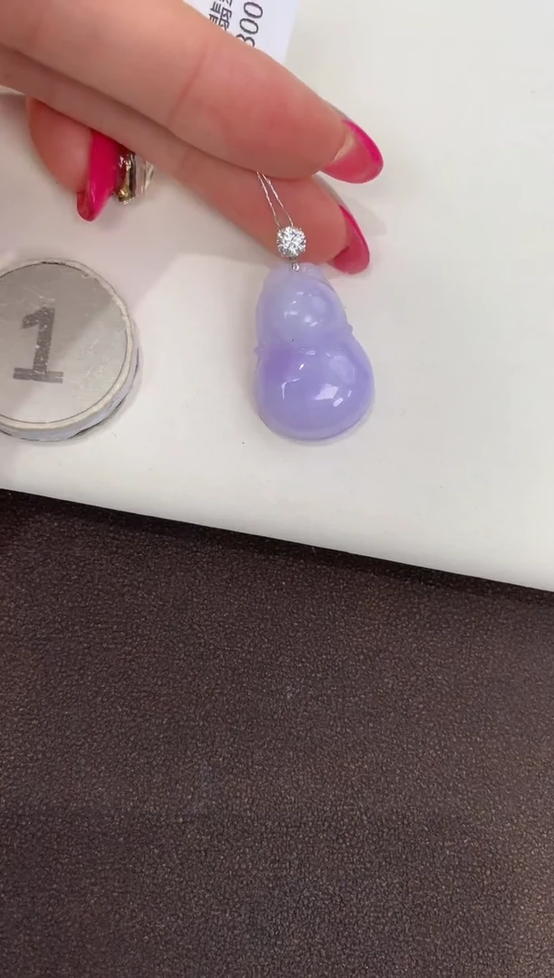 颈饰18K金镶嵌翡翠天然缅甸a货翡翠