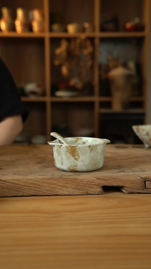 粉影系列的双耳早餐碗+勺子
