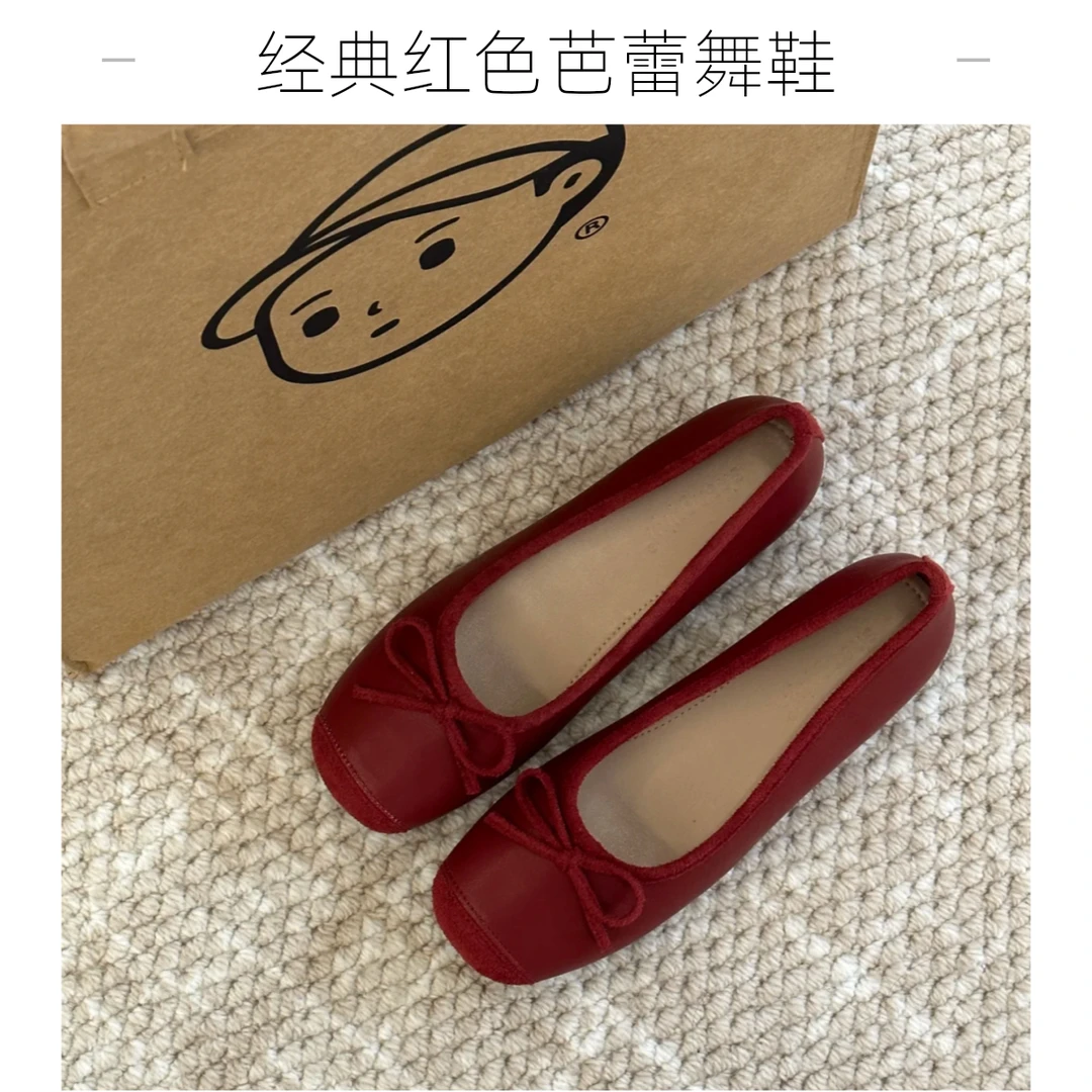 百搭小个子内增高5cm拼接圆头蝴蝶结一字软底芭蕾舞单鞋女浅口