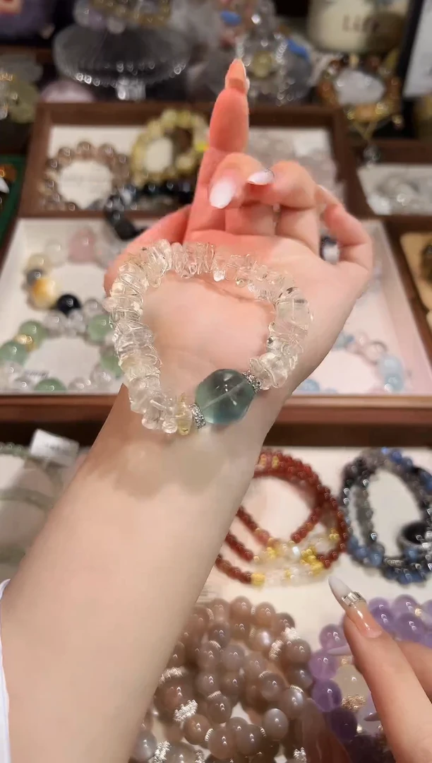 合金手链水晶黄水晶手链