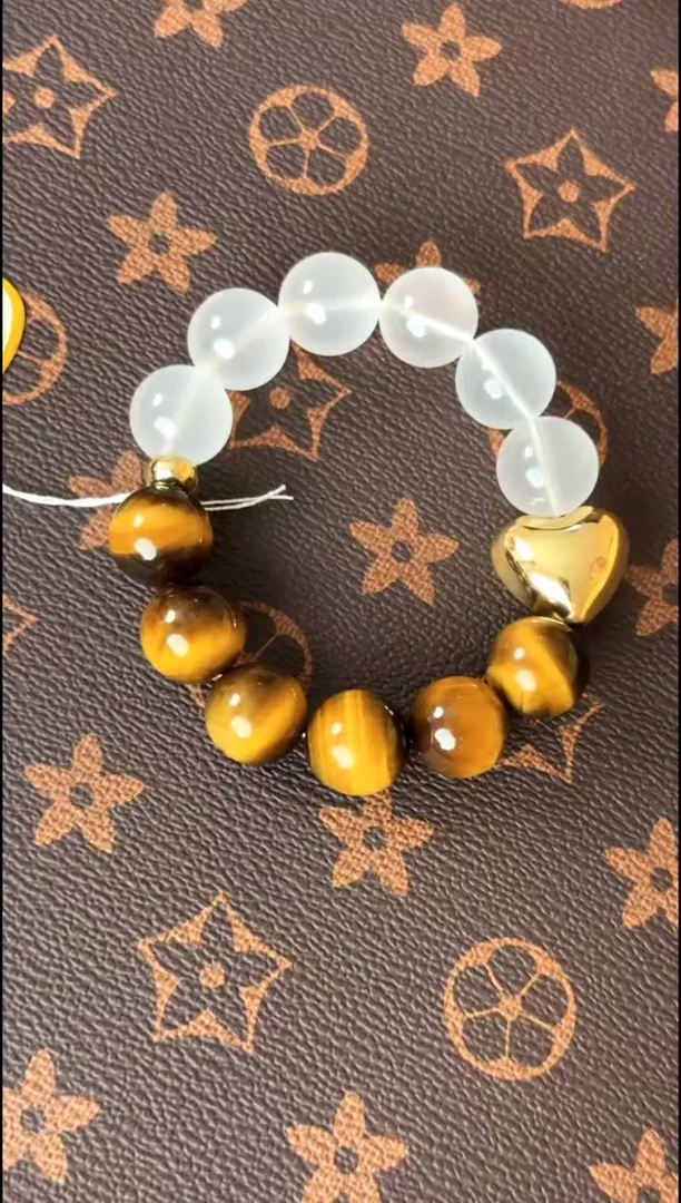 合金手链水晶虎眼石奶白晶手链