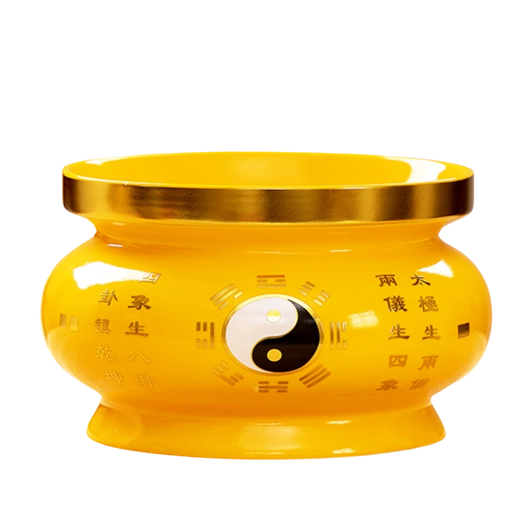 4-8寸黄色道家陶瓷烧香炉香薰炉插香大香炉小香炉家用室内