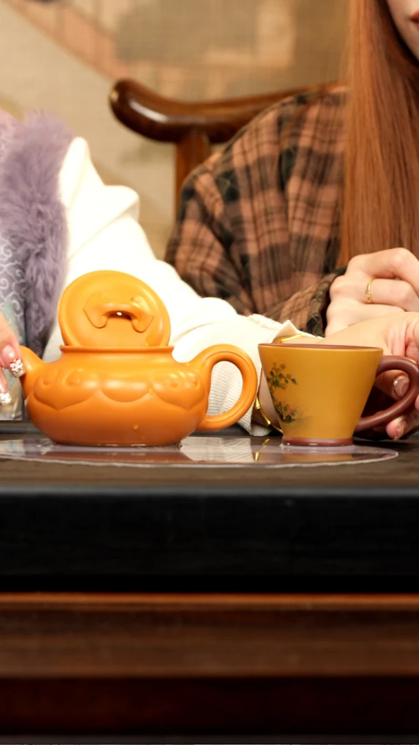 【闪购商品】紫砂茶壶SJK 橘黄砂 仿古如意