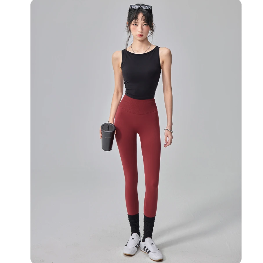 贝壳蜜桃瑜伽裤女收腹提臀紧身显瘦高腰健身运动裤高腰提臀