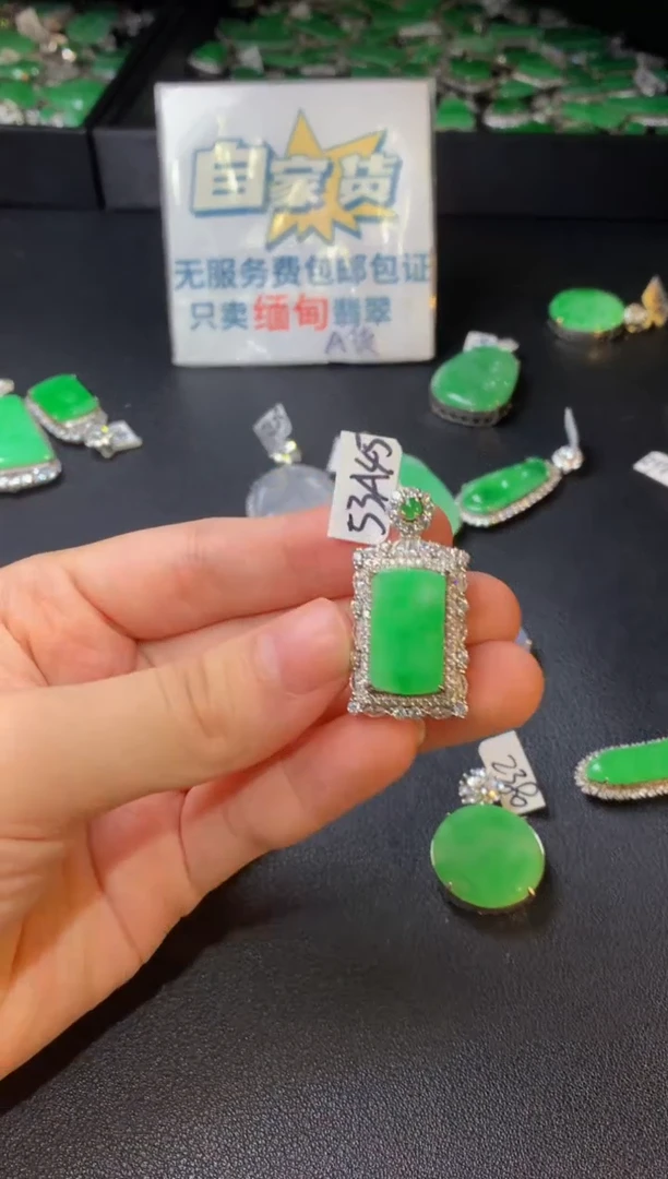 翡翠银S925镶嵌颈饰翡翠