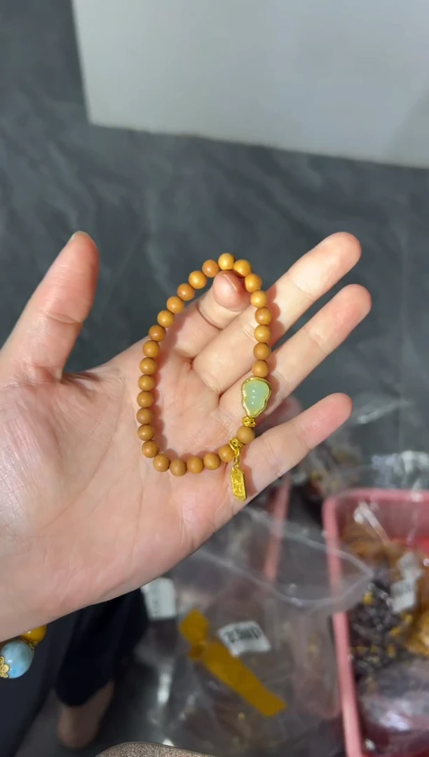 檀香木无事牌黑肉檀香木葫芦款手链[2340]