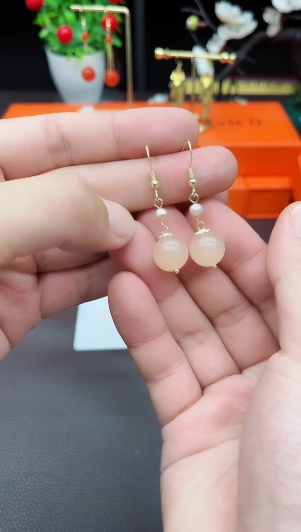 玛瑙/玉髓耳饰银S925镶嵌218000