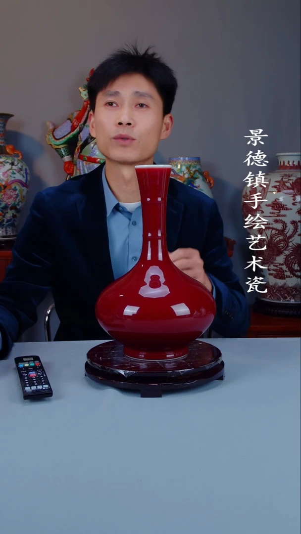 瓶陶景德镇手工手绘陶瓷摆件11