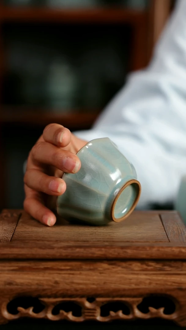 杯子陶青霁汝窑仿古釉