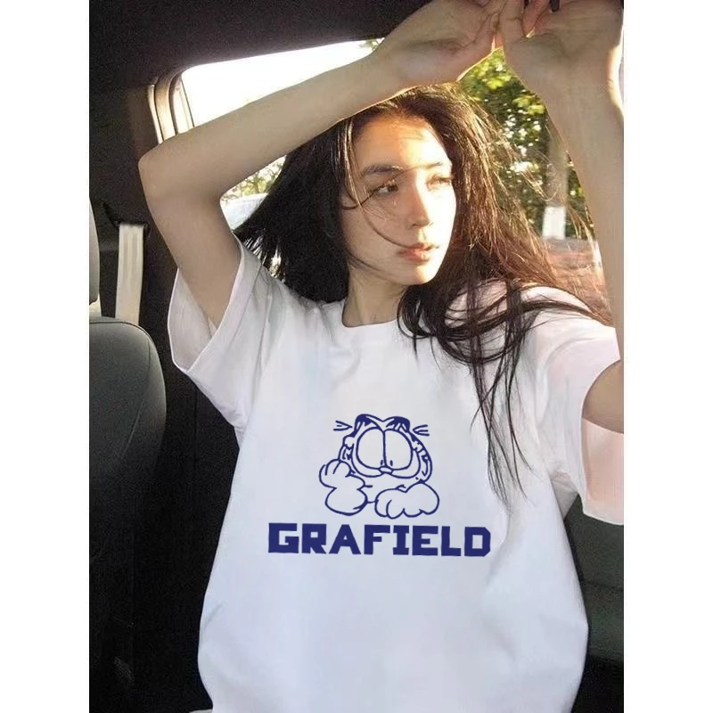 100%纯棉印花中长款半袖短袖休闲纯色圆领T恤宽松吸汗百搭设计感