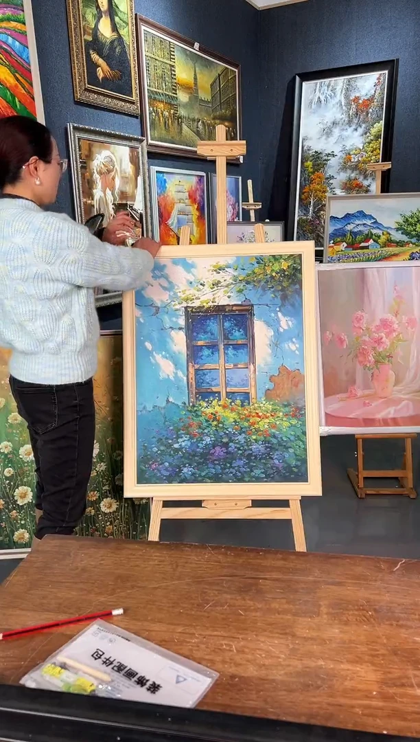 【闪购商品】油画46号 60*80 窗花-手绘油画