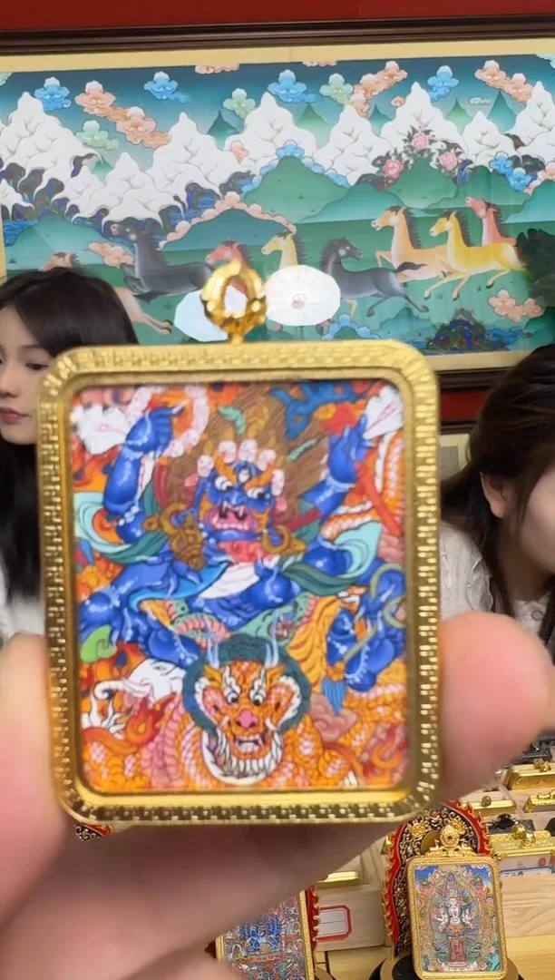吊坠大黑-热贡纯手绘