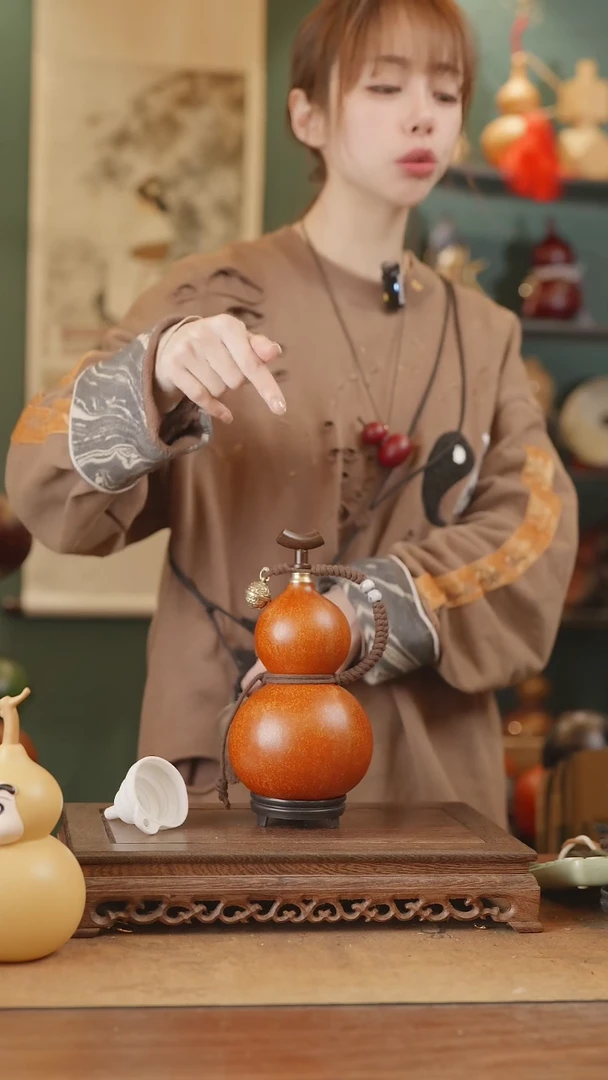 【闪购商品】117号精品天然大漆工艺防渗内胆酒葫芦~