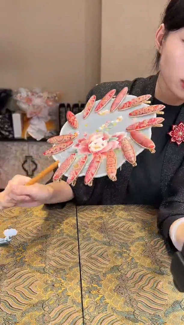 刺绣红色边夹 上久楷