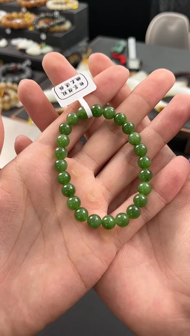 手串未镶嵌和田玉D****e俄碧手串卡8微色差
