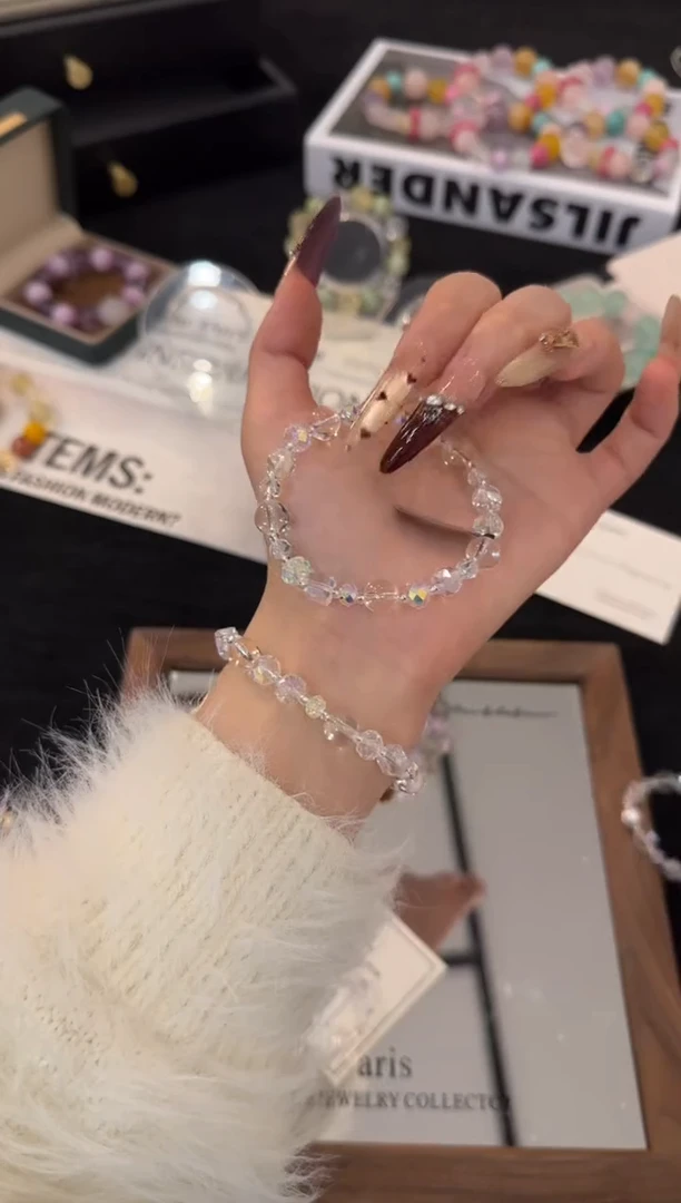 未镶嵌手链水晶白水晶x2288