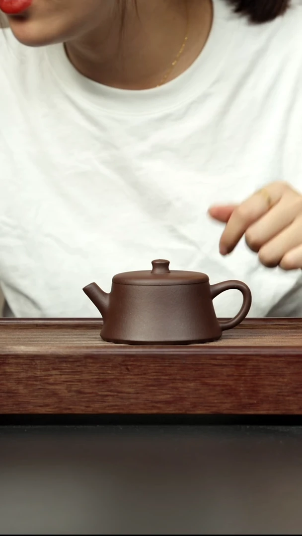 紫砂茶壶老紫泥云柱