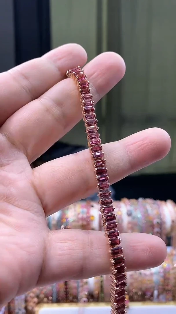 【闪购商品】碧玺手链银S925镶嵌34535453354354