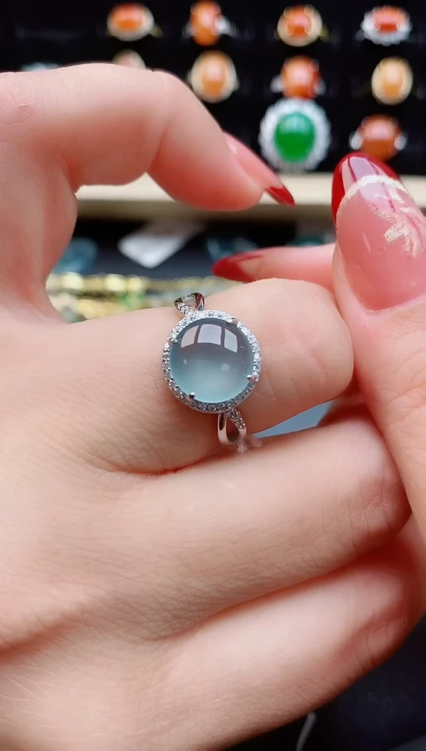 【闪购商品】翡翠戒指银S925镶嵌12121