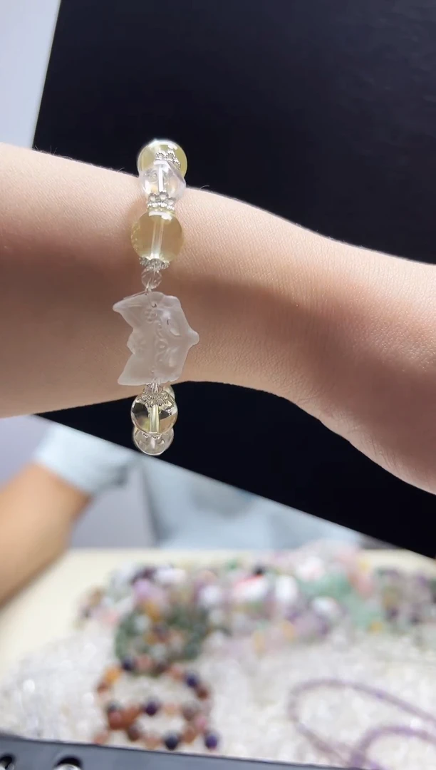 未镶嵌手链水晶黄水晶招财多宝手链S86