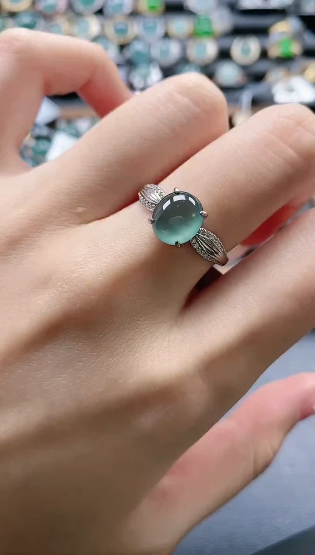 【闪购商品】翡翠戒指银S925镶嵌51511