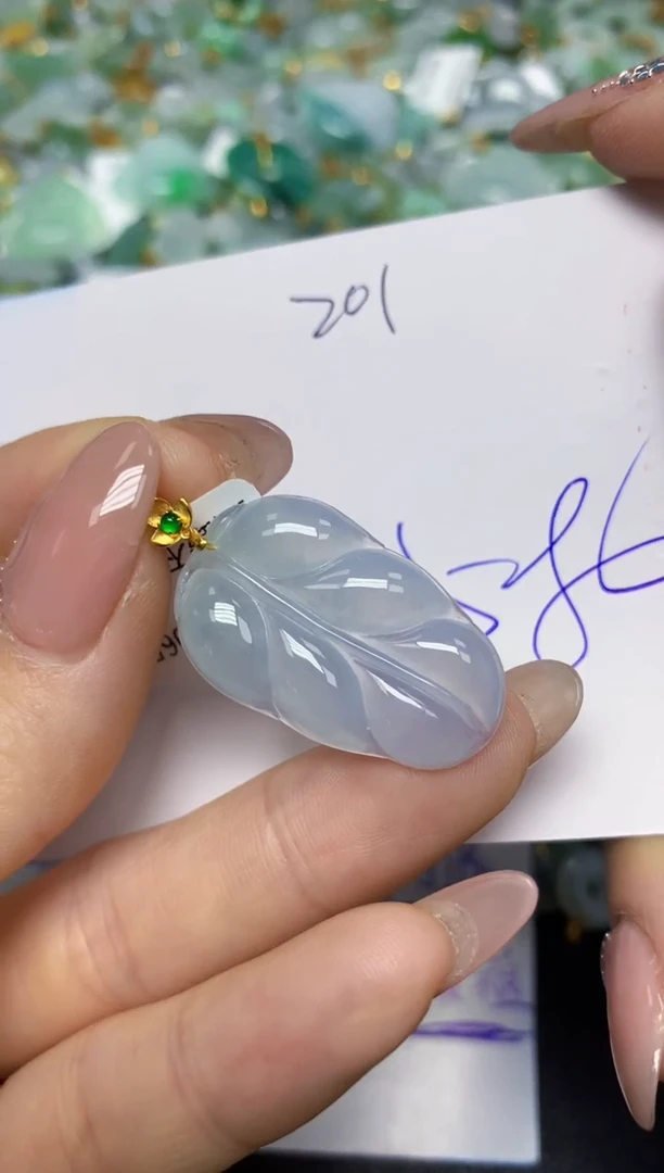 【闪购商品】翡翠挂件18K金镶嵌 天然翡翠A货