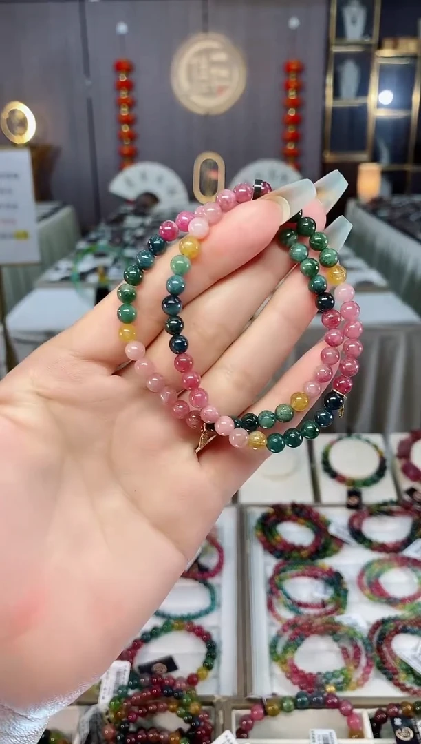 未镶嵌老矿碧玺单圈手串5mm+碧玺mz多样性发一条