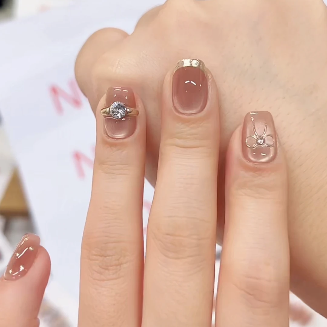 时来运转  蝶诗舞  纯手工定制美甲贴片 戒指款定制穿戴甲10片