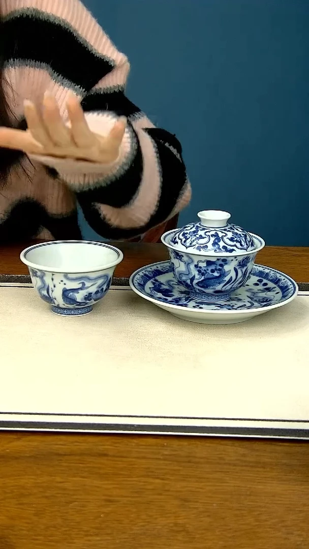 【闪购商品】青花鱼藻两件套------大压
