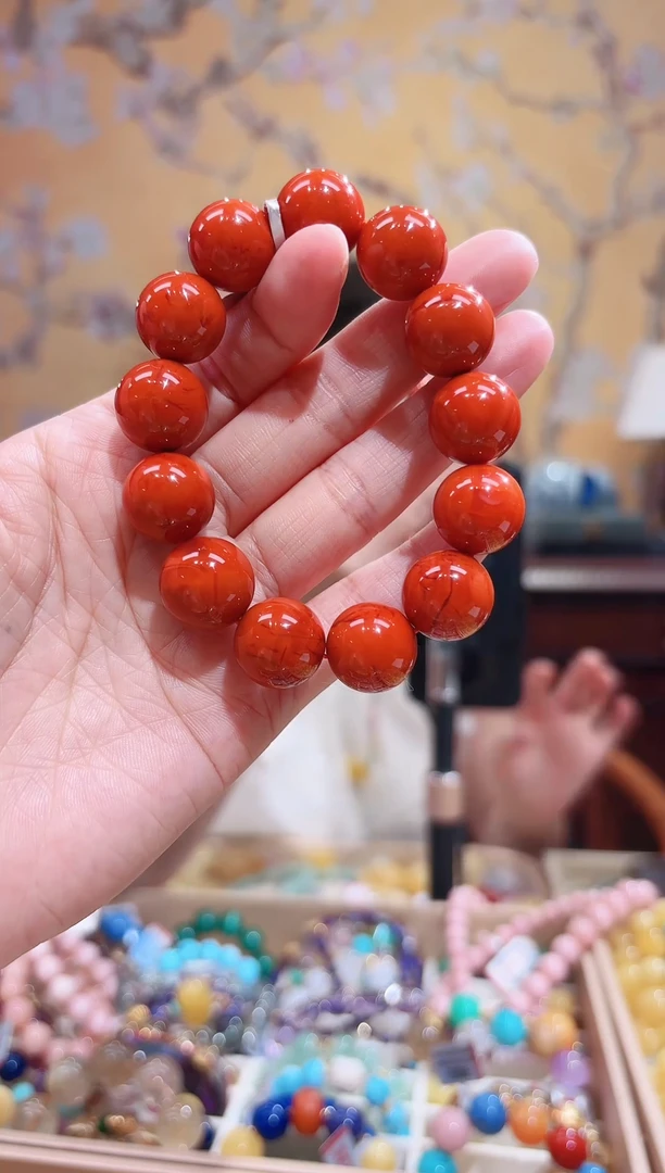 未镶嵌手链南红玛瑙15.2咪+南红火焰南红