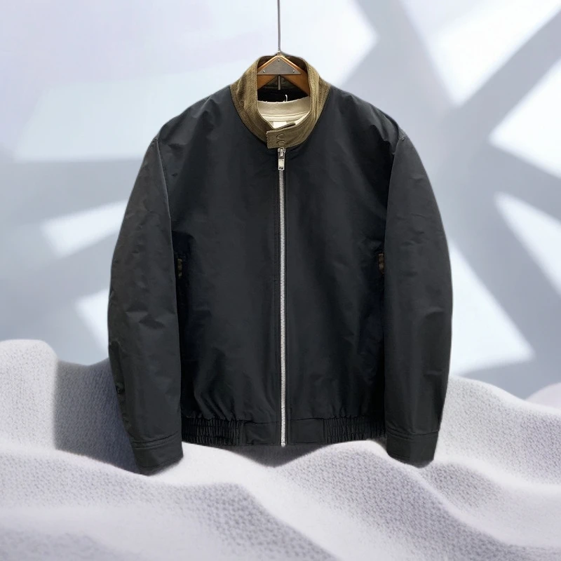 秋冬季潮流宽松立领夹棉外套男士时尚保暖棒球服防风防水飞行夹克
