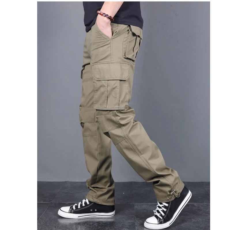 男士裤子秋季美式工装裤男宽松直筒裤户外休闲长裤纯棉耐磨工作裤