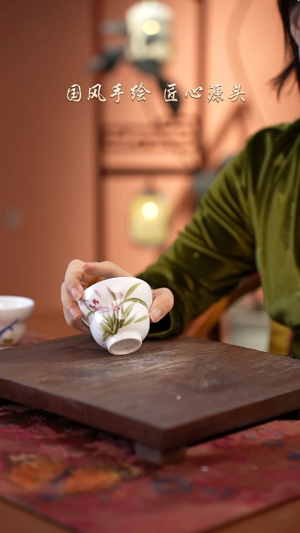 陶瓷景德镇釉中彩餐具小葫芦杯120cc