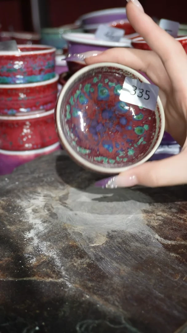 摆件陶精品窑变钧瓷茶器