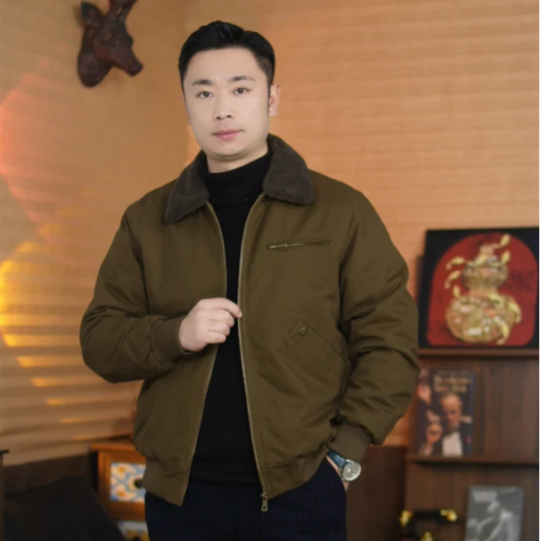 【羊毛内里】高原细支绵羊毛男士夹克棉服秋冬加绒加厚保暖防风棉衣