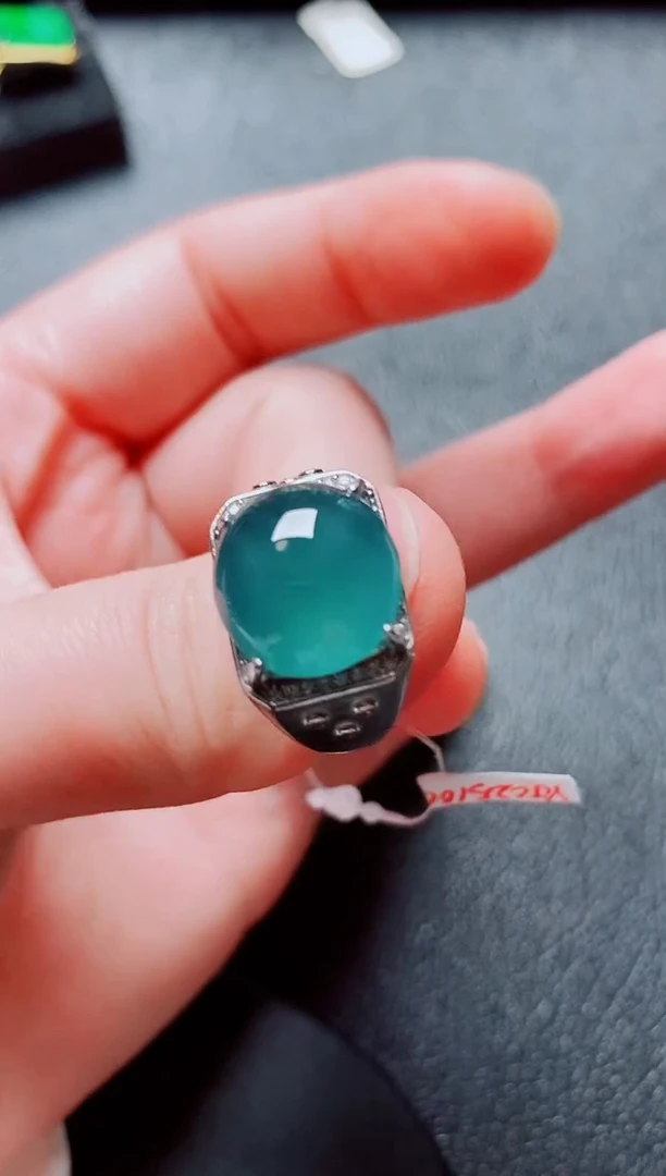 银S925镶嵌戒指翡翠11111