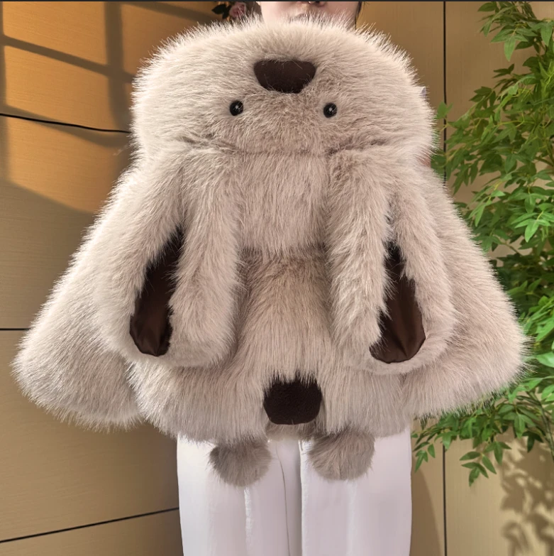 2025女童冬季外套儿童可爱加绒婴儿新款洋气外套宝宝保暖毛毛衣潮