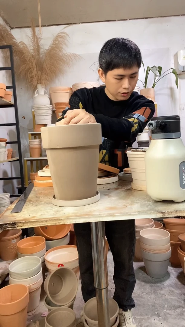 瑕疵无售后20*25灰陶反比例 1盆1托