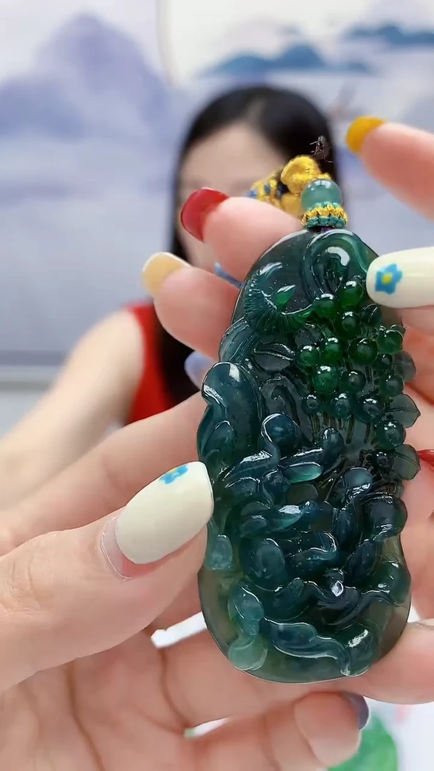 定制翡翠未镶嵌4852lr-毛货挂件154