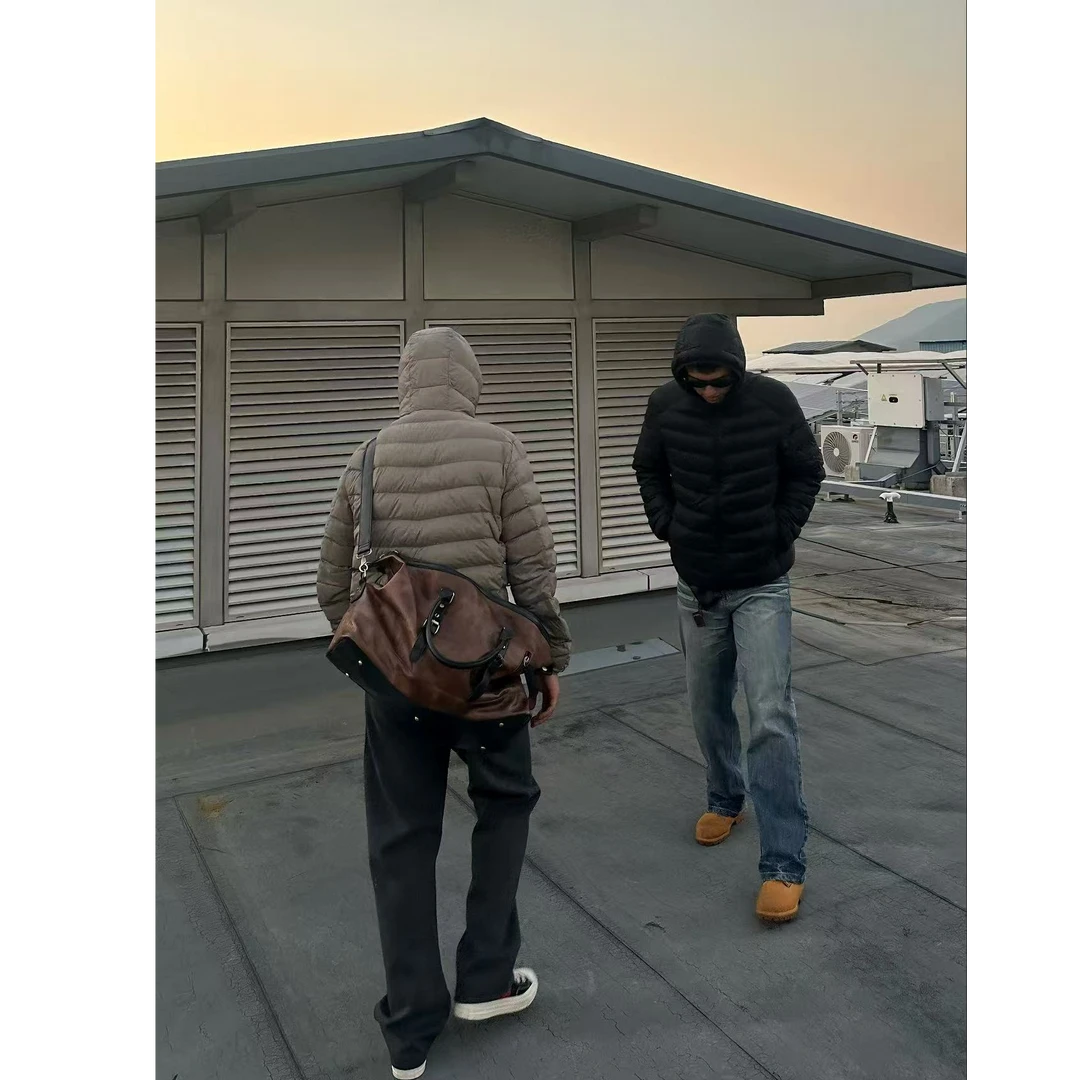 排骨王 90白鸭绒羽绒服户外排骨连帽休闲夹克