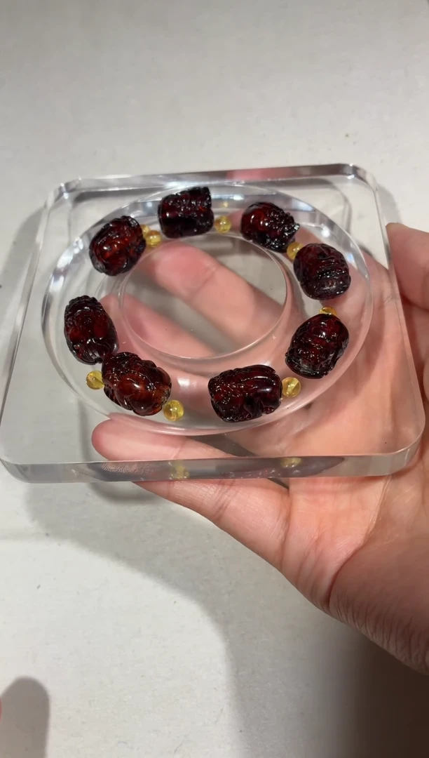 未镶嵌手链水晶天然血珀diy小貔貔一颗 多样性发一